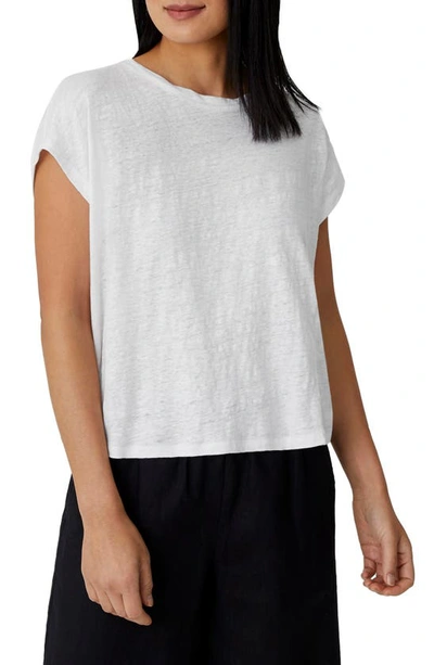 Shop Eileen Fisher Boxy Crewneck Top In White