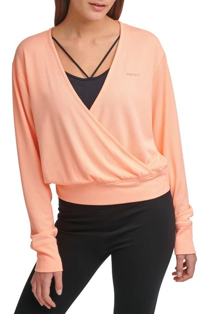 Shop Dkny Waffle Knit Pullover In Mimosa