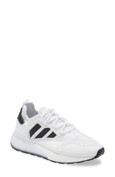 Shop Adidas Originals Zx 2k Boost Sneaker In White/ Core Black/ Gold