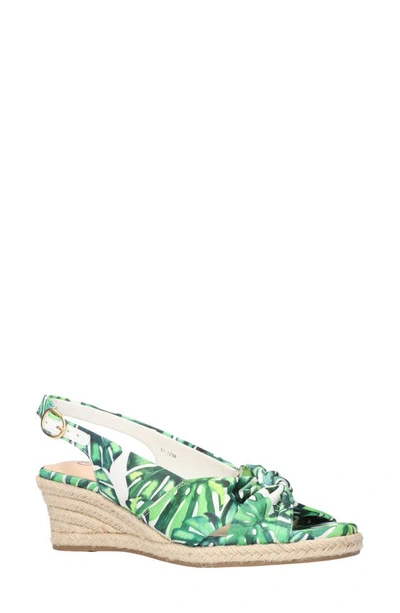 Shop Bella Vita Kimora Espadrille Wedge Sandal In Green Silk