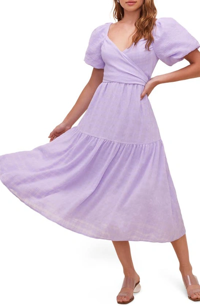 Shop Astr Sonnet Tie Back Midi Dress In Lavender