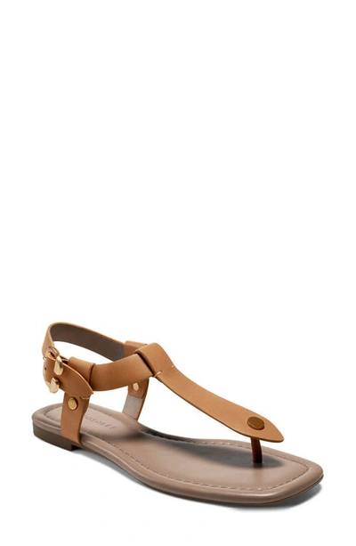Shop Aerosoles Carmina T-strap Sandal In Nude Leather