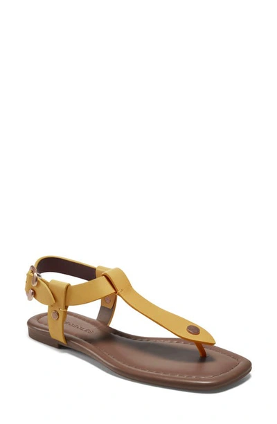 Shop Aerosoles Carmina T-strap Sandal In Yellow Leather