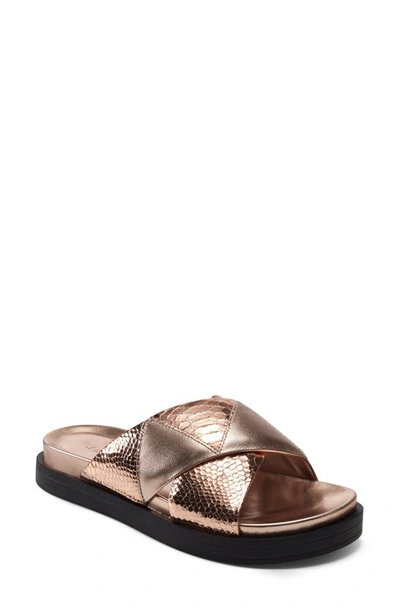 Shop Aerosoles Aersoles Linney Slide Sandal In Rose Gold Leather