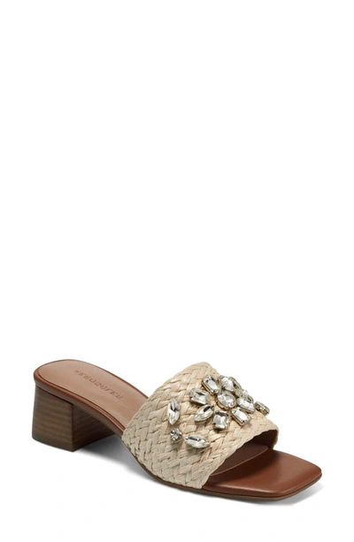 Shop Aerosoles Raffia Slide Sandal In Natural Fabric