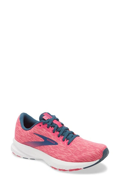 Shop Brooks Launch 7 Running Shoe In Pink/ Beetroot/ Majolica