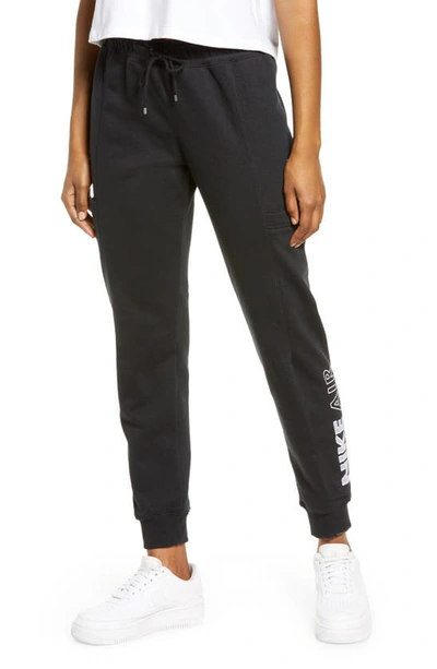 Shop Nike Air Fleece Joggers In Black/ White