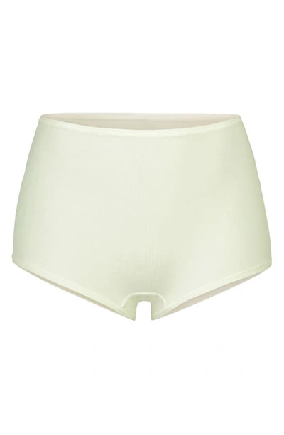 Shop Skims Stretch Cotton Jersey Boyshorts In Bone