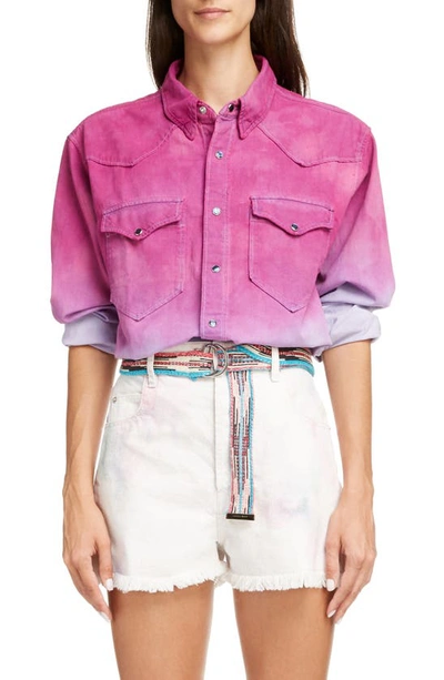 Shop Isabel Marant Étoile Pitti Ombre Blouse In Purple