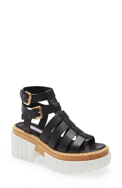 Shop Stella Mccartney Emilie Platform Gladiator Sandal In Black