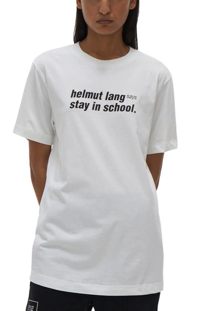Shop Helmut Lang Stay In School Graphic Tee In Chalk White