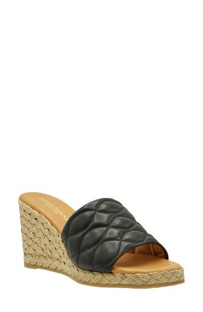 Shop Andre Assous Analise Espadrille Wedge Sandal In Black Nappa Leather