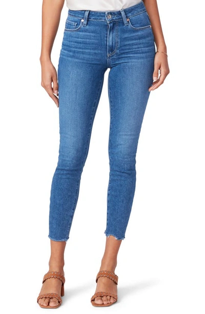 Shop Paige Hoxton Raw Hem Crop Skinny Jeans In Bay W/ Tuned Hem