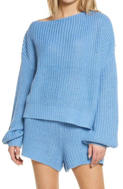 Shop 4th & Reckless Freja Oversize Wool Blend Sweater In Baby Blue