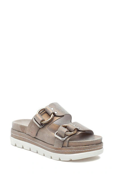 Shop Jslides Baha Slide Sandal In Bronze Wash Leather