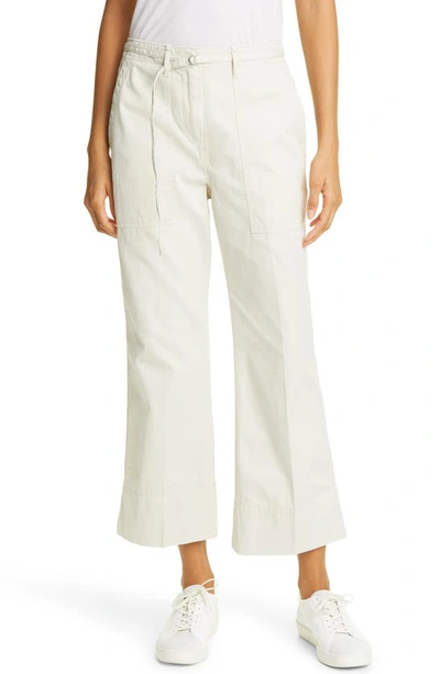 Shop Club Monaco Tea Dye Crop Bootcut Cotton Chino Pants In Khaki