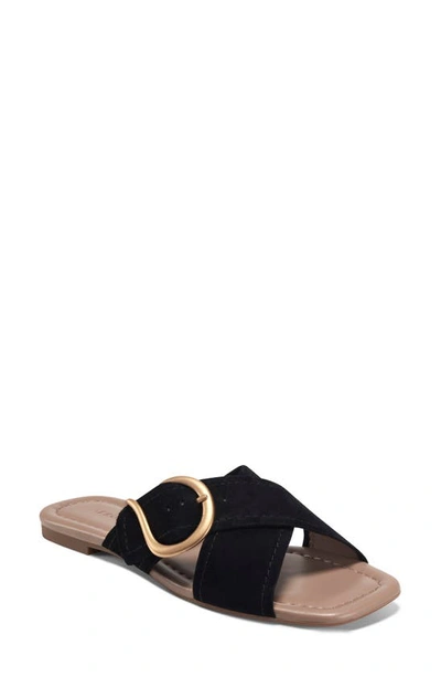 Shop Aerosoles Everlee Slide Sandal In Black Suede