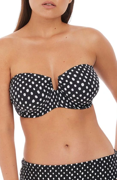 Shop Fantasie Santa Monica Underwire Bandeau Bikini Top In Black/ White