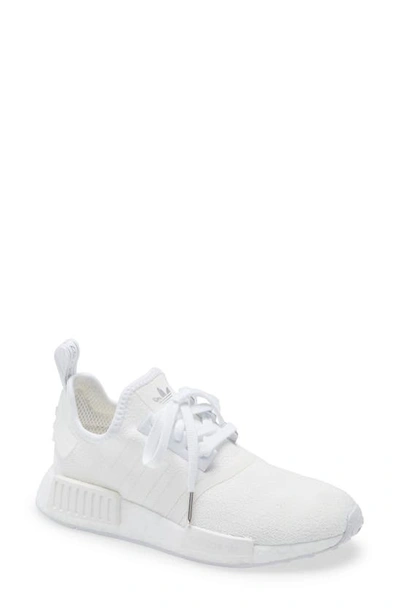 Shop Adidas Originals Nmd R1 Sneaker In White/ Silver Metallic/ Black