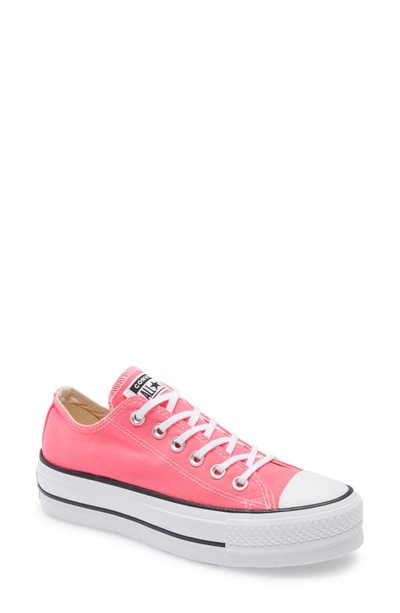 Shop Converse Chuck Taylor(r) All Star(r) Lift Low Top Platform Sneaker In Hyper Pink/ White/ Black