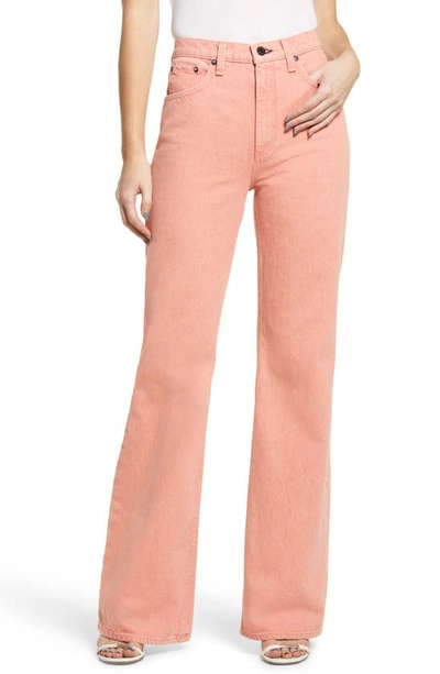 Shop Askk Ny Kick Nonstretch Wide Leg Jeans In Pink Stone