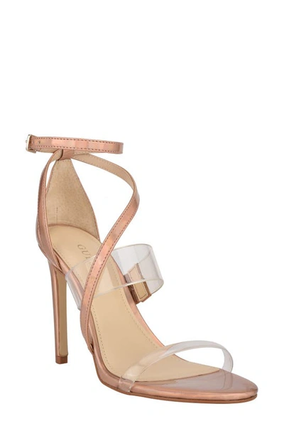 Guess Women's Felecia Lucite 2-piece Pumps Women's Shoes In Nude / Clear Faux Leather