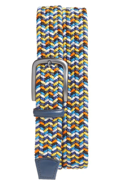 Shop Torino Woven Belt In Navy Multicolor