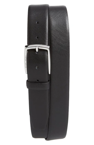 Shop Hugo Boss Celie Saffiano Leather Belt In Black