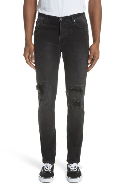 Shop Ksubi Chitch Boneyard Ripped Slim Fit Stretch Denim Jeans In Black