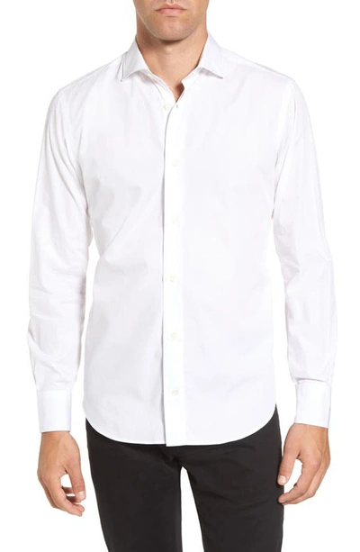 Shop Eleventy Slim Fit Shirt In White