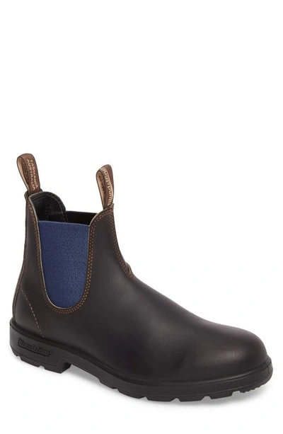 Shop Blundstone Chelsea Boot In Brown/ Blue Leather