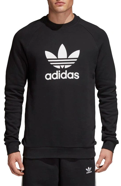 Shop Adidas Originals Trefoil Sweatshirt In Black