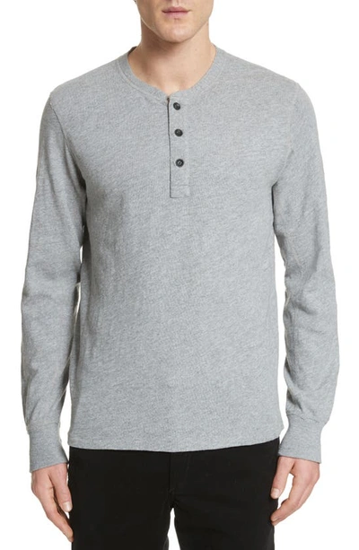 Shop Rag & Bone Classic Slim Fit Henley In Grey Heather