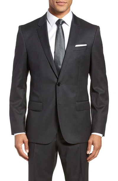 Shop Hugo Boss Hayes Cyl Slim Fit Solid Wool Sport Coat In Dark Grey