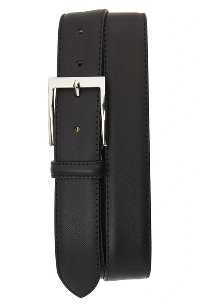 Shop To Boot New York Saffiano Leather Belt In Saffiano Black