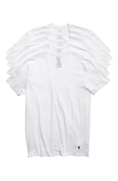 Shop Polo Ralph Lauren 5-pack V-neck Undershirts In White