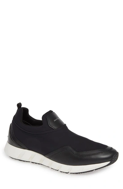 Shop Ferragamo Columbia Slip-on Sneaker In Black