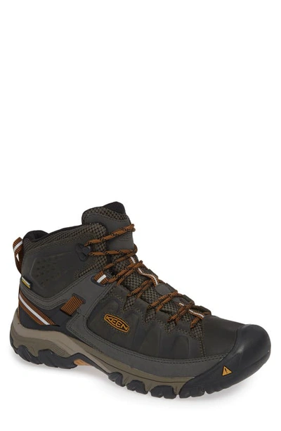 Shop Keen Targhee Iii Mid Waterproof Hiking Boot In Black Olive/ Golden Brown