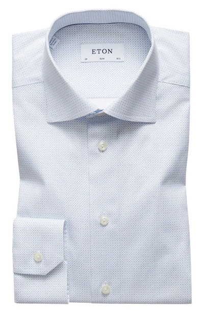 Shop Eton Slim Fit Dot Print Dress Shirt In Lt Blue