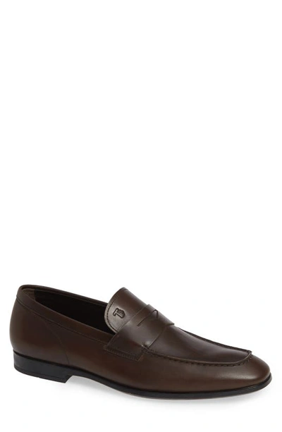 Shop Tod's Penny Loafer In Dark Brown