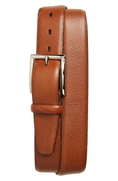 Shop Torino Calfskin Leather Belt In Brandy