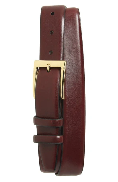 Shop Torino Double Buckle Leather Belt In Cordovan