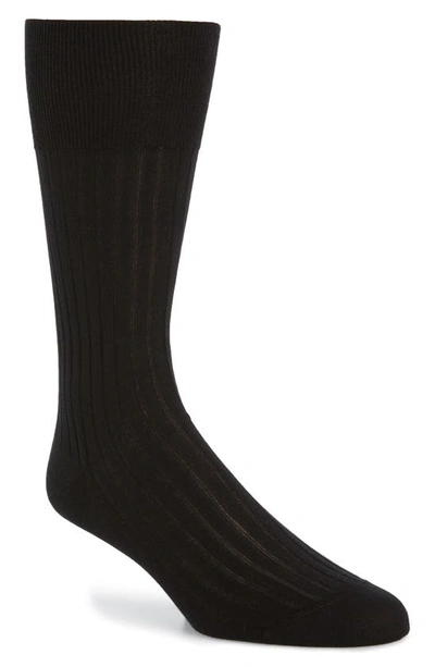Shop Falke No. 13 Egyptian Cotton Blend Dress Socks In Black