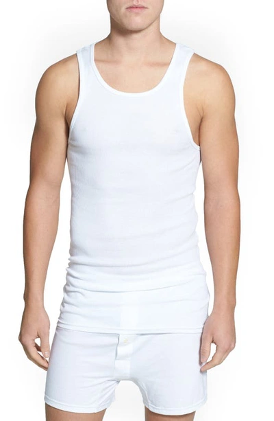 Shop Nordstrom Men's Shop 4-pack Supima® Cotton Athletic Tanks In White
