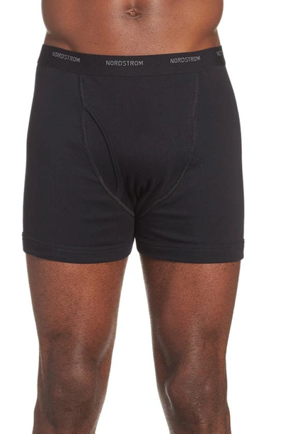 Shop Nordstrom Men's Shop 3-pack Supima® Cotton Boxer Briefs In Black