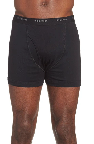 Shop Nordstrom Men's Shop Nordstrom 3-pack Supima® Cotton Boxer Briefs In Black