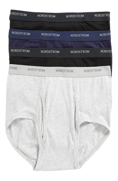 Shop Nordstrom Men's Shop 4-pack Supima® Cotton Briefs In Black/ Navy/ Grey