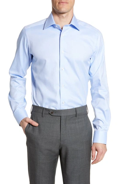 Shop David Donahue Trim Fit Royal Oxford Dress Shirt In Sky