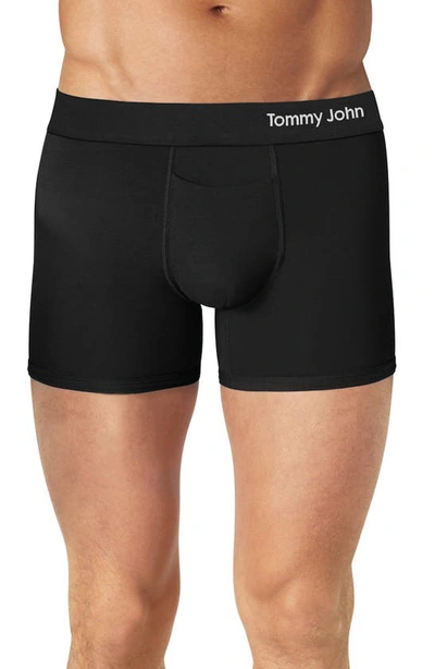 Shop Tommy John Cool Cotton 4-inch Boxer Briefs In Black