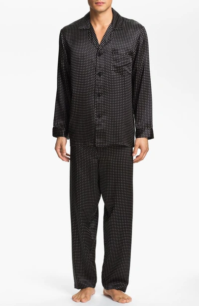 Shop Majestic Dot Silk Pajamas In Black